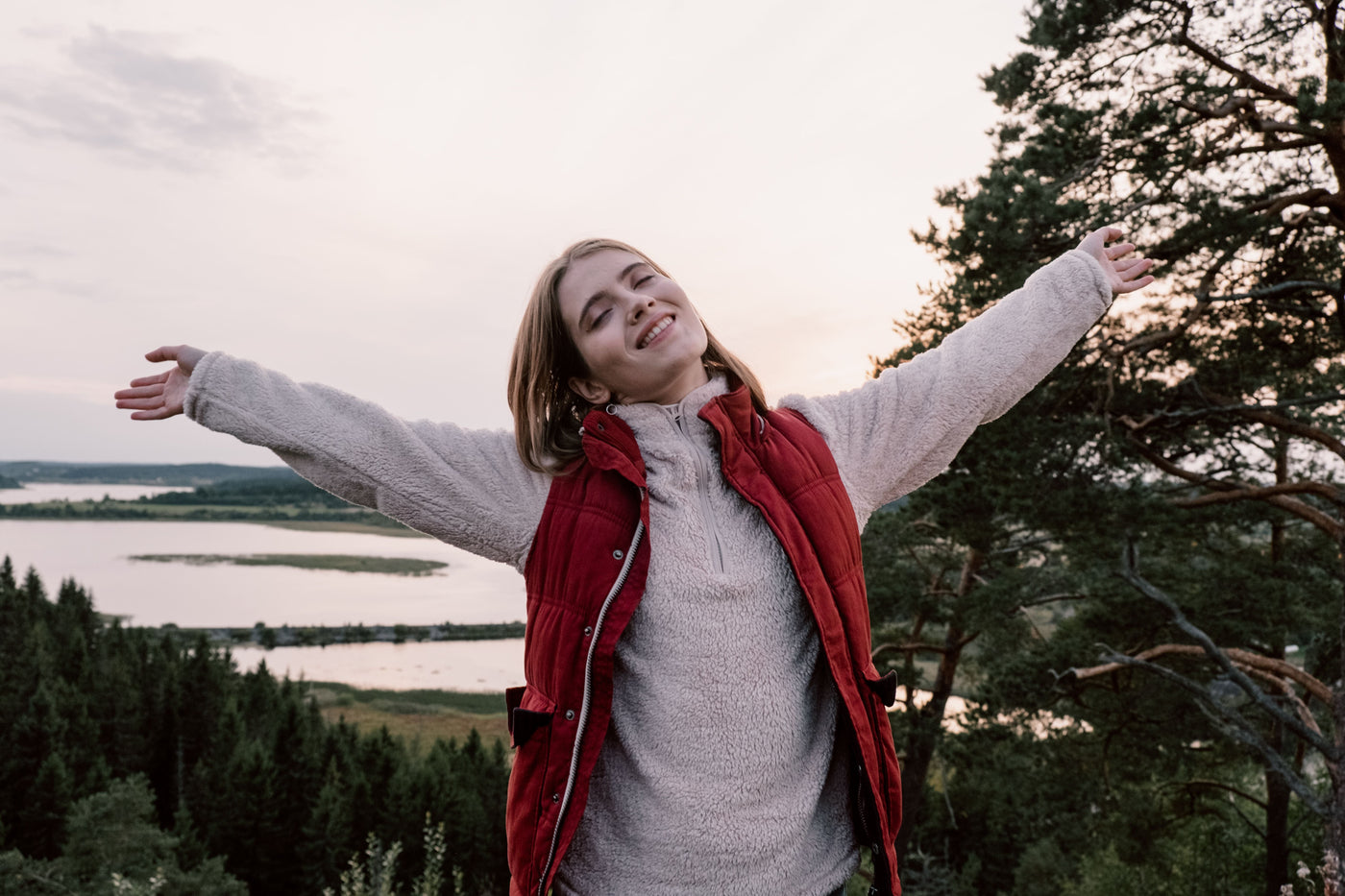 Woman smiling with nice view