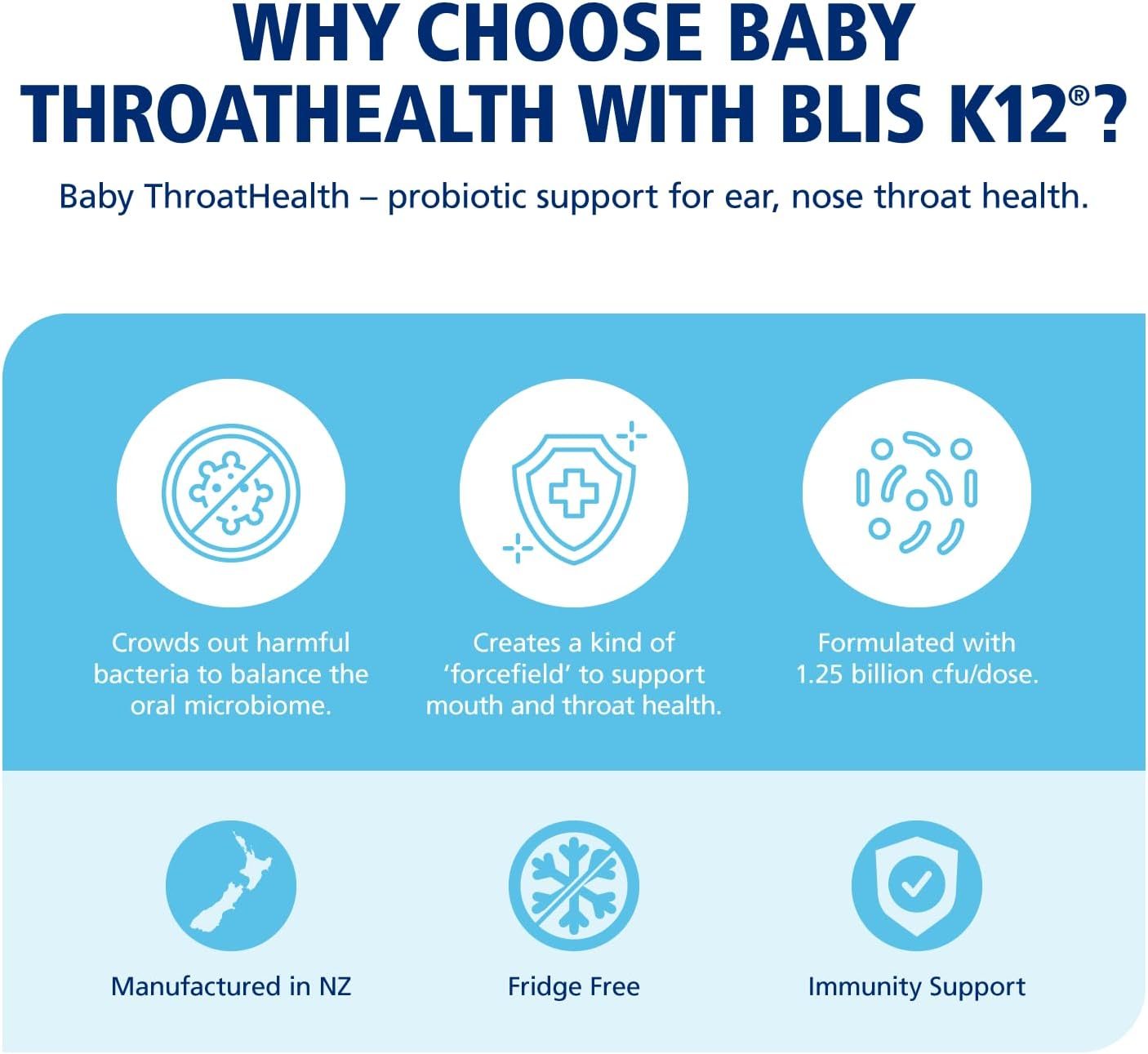 Baby ThroatHealth with BLIS K12® | Vanilla Flavour