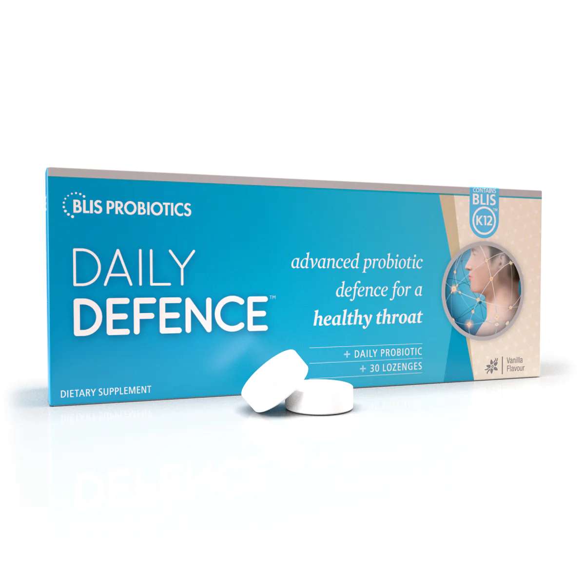 Daily Defence Vanilla Flavour - adanced probiotics for throat health and immunity support