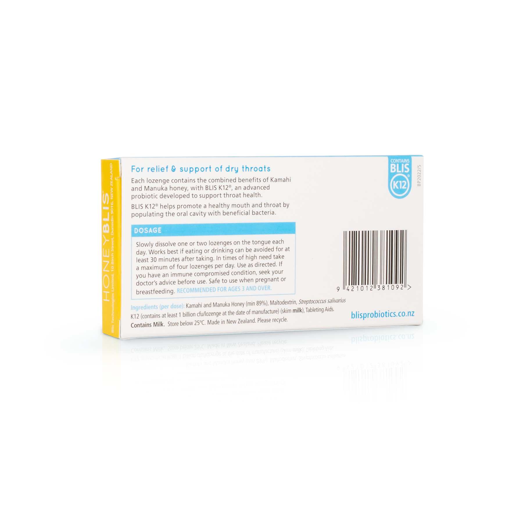 HoneyBLIS® with BLIS K12® | Soothing Throat Lozenges