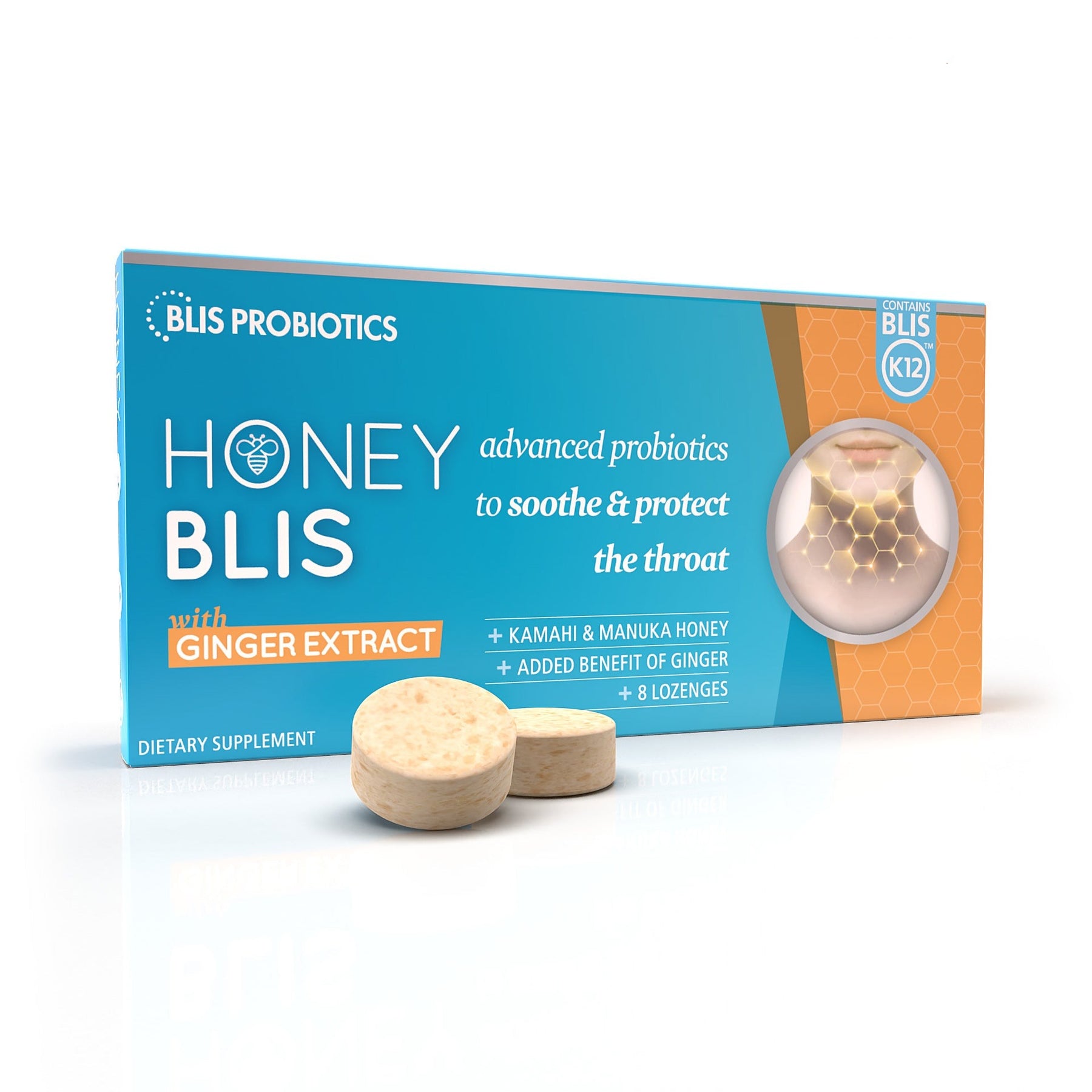 HoneyBLIS with Ginger Extract - Oral Probiotics - Soothe & Protect the throat